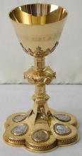 Solid silver gilt antique Belgian Gothic Chalice